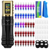 CNC Tattoo Machine Kit E96 7 Stroke Adjustable Wireless Tattoo Machine with 40PCS Cartridges