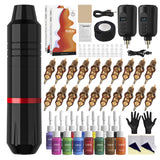 RHEIN Gun Kit Wireless Pen Machine with Complete Tattoo Supply Set